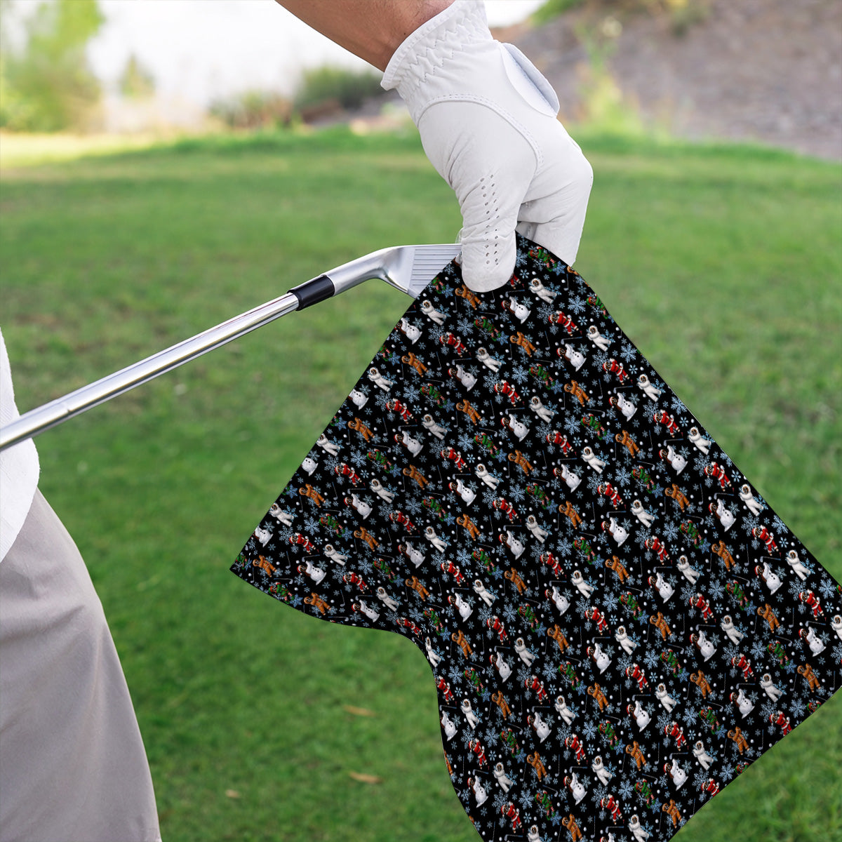 Boxer Christmas Pattern Golf Polos, Funny Holiday Boxer Golfer Shirt, Christmas Golf Gift for Dog Lovers