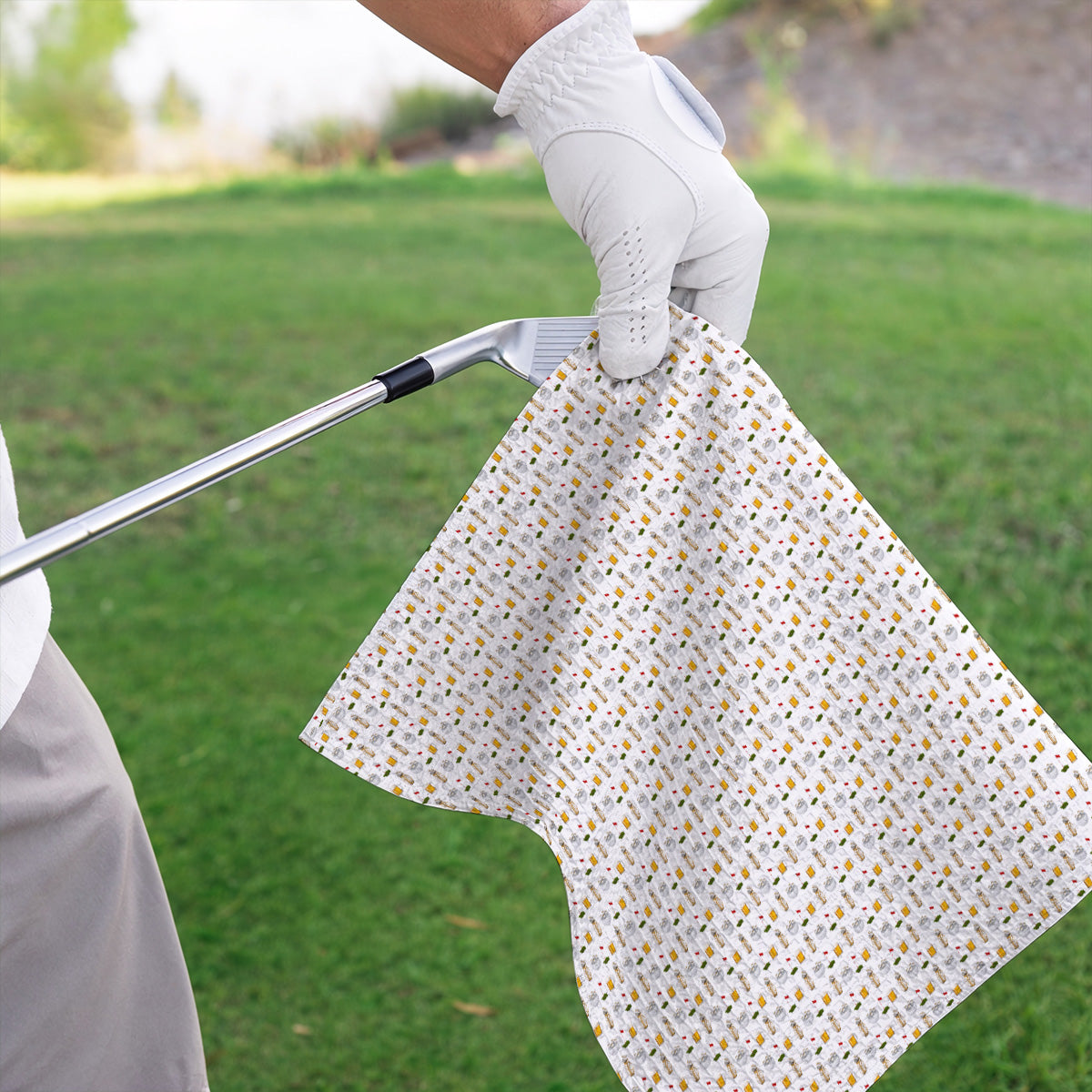 Crazy Beer Pattern Golf Towel, Beers Golf Towels, Golf Gift For Golfer
