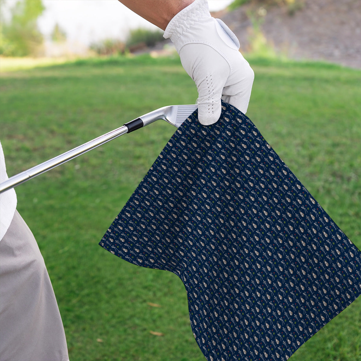Skeleton Pattern Golf Towel, Funny Skeleton Golf Towels, Golf Gift For Golfer