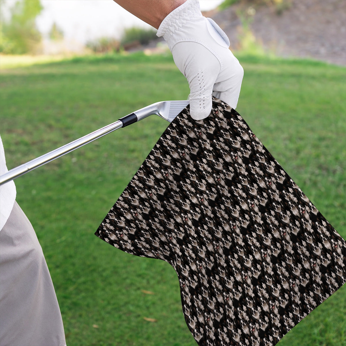Boston Terrier Pattern Golf Towels, Funny Boston Terrier Golf Towel, Golf Gift For Golfer