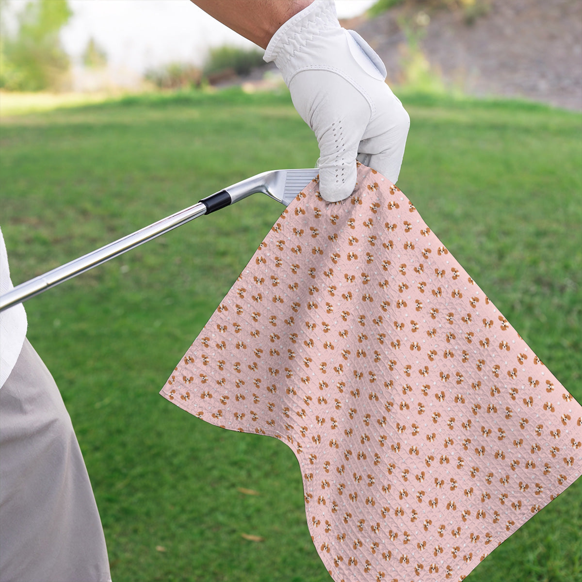 Cavalier King Charles Spaniel Golf Towels, Funny Cute Cavalier Pattern Golf Towel, Golf Gift For Golfer