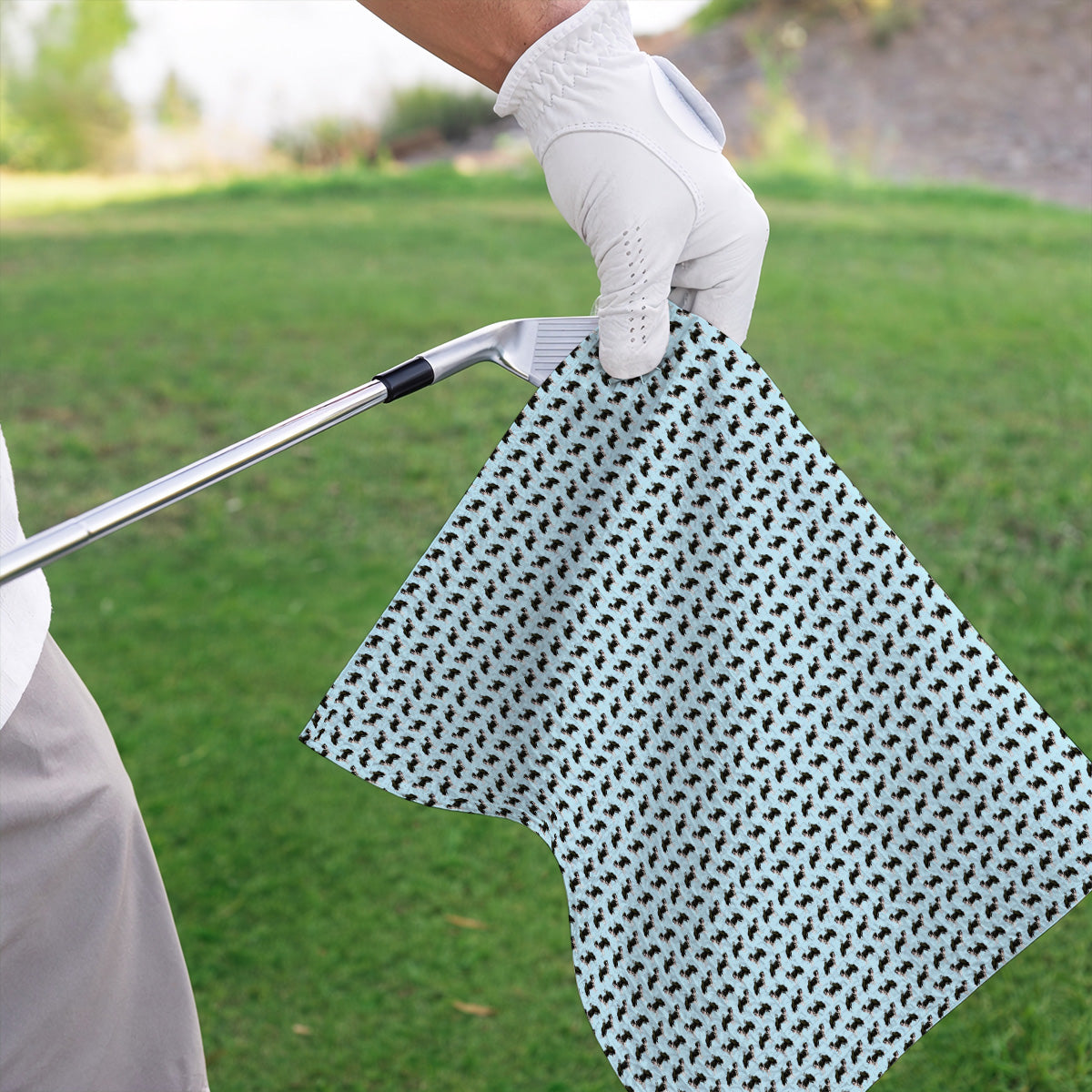 Funny Border Collie Golf Towel, Border Collie Pattern Golf Towels for Golfer, Dog Lovers Golf Gift