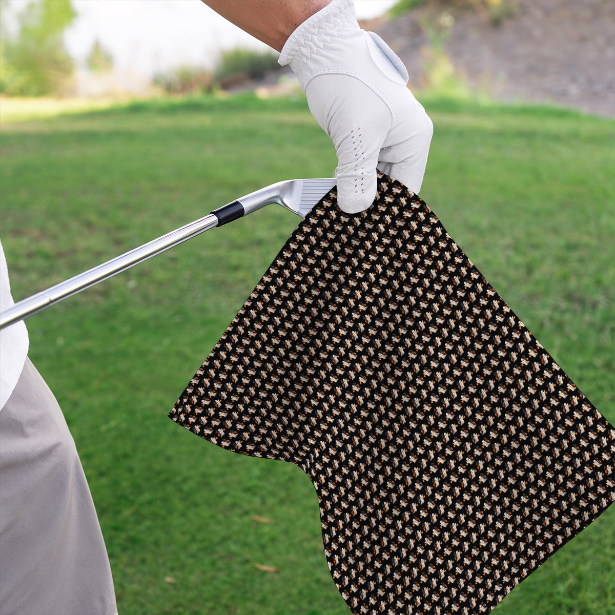 Halloween Golf Towels, Ghost Pattern Golf Towel, Spooky Golf Gift for Golf Lovers