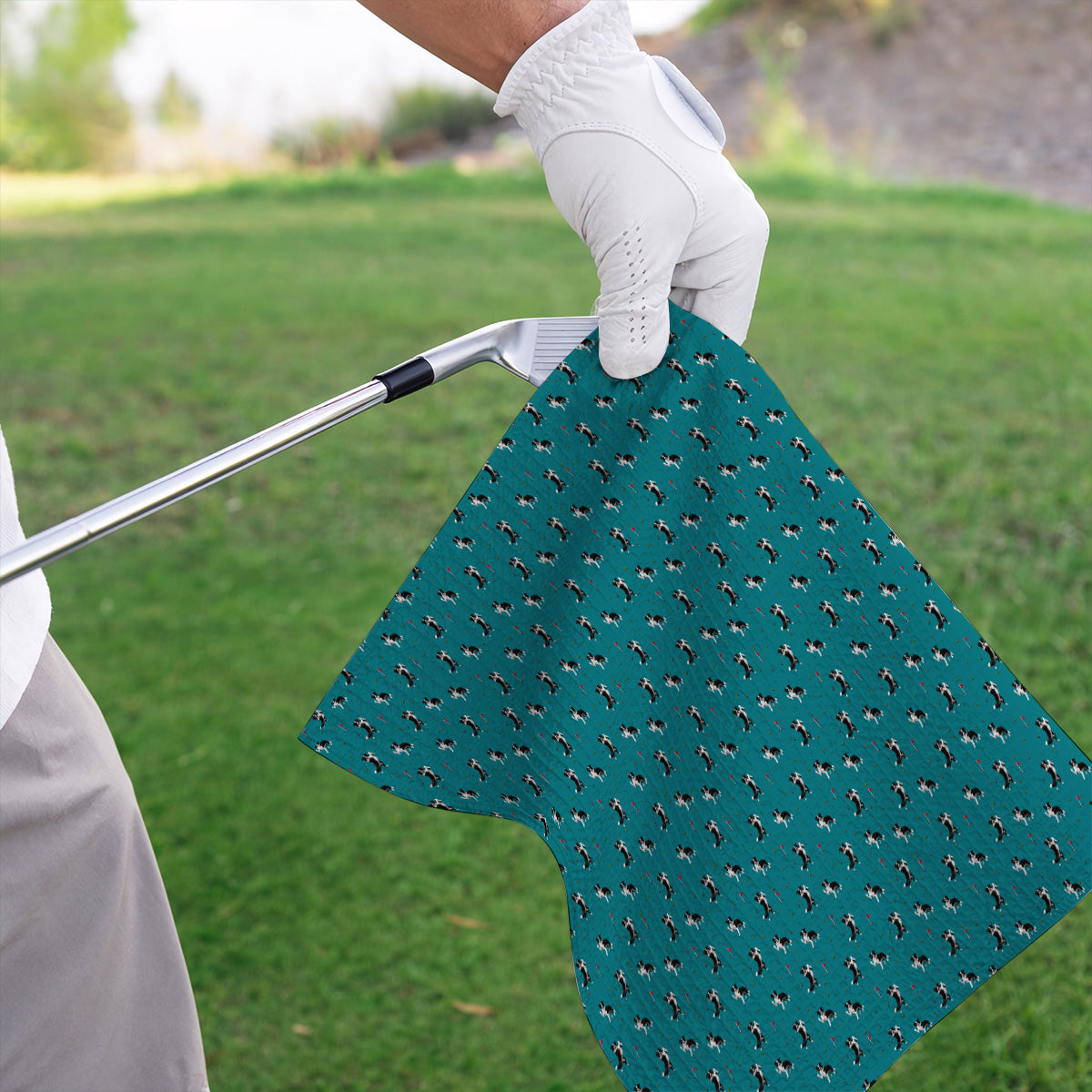 Border Collie Golf Towel, Border Collie Pattern Golf Towels For Golfer, Funny Golf Gift For Dog Lover