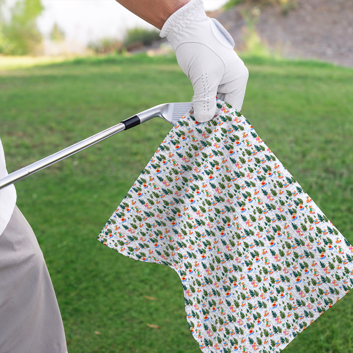 Corgi Christmas Golf Towels, Xmas Corgi Pattern Golf Towel, Funny Golf Gift For Golfers