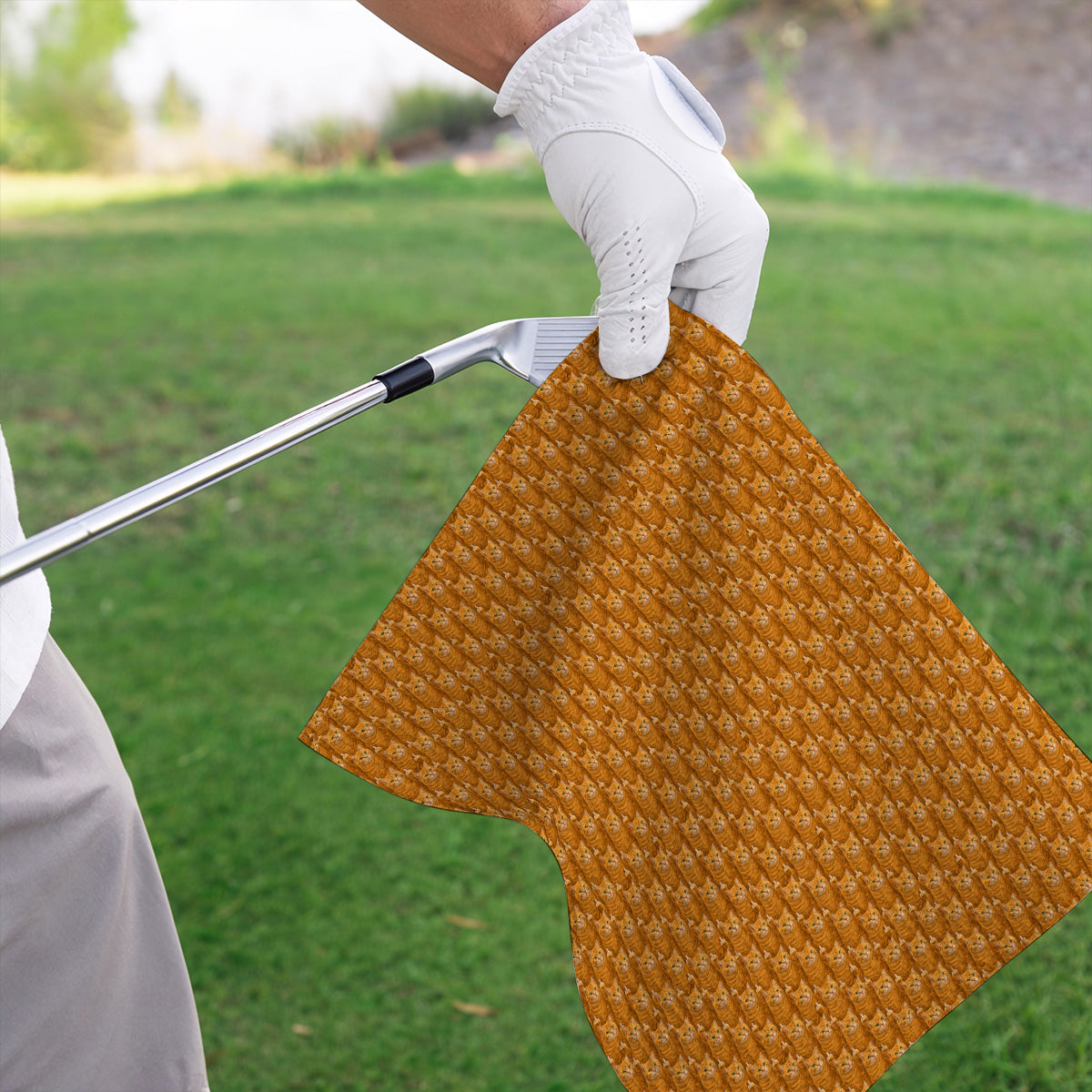 Ginger Cat Pattern Golf Towels, Funny Cats Golf Towel, Golf Gift For Golfer
