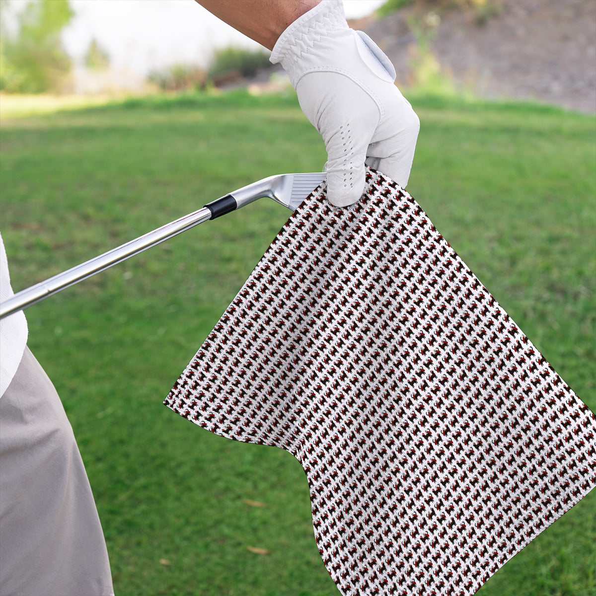 Black Cat Christmas Golf Towels, Crazy Cats Golf Towel For Xmas Holiday, Golf Gift For Cat Loving Golfer
