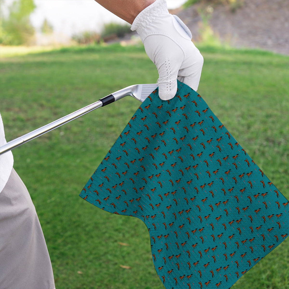 Crazy Horse Golf Pattern Towel, American Quarter Horse Golf Towel, Western Horse Gift for Golfers