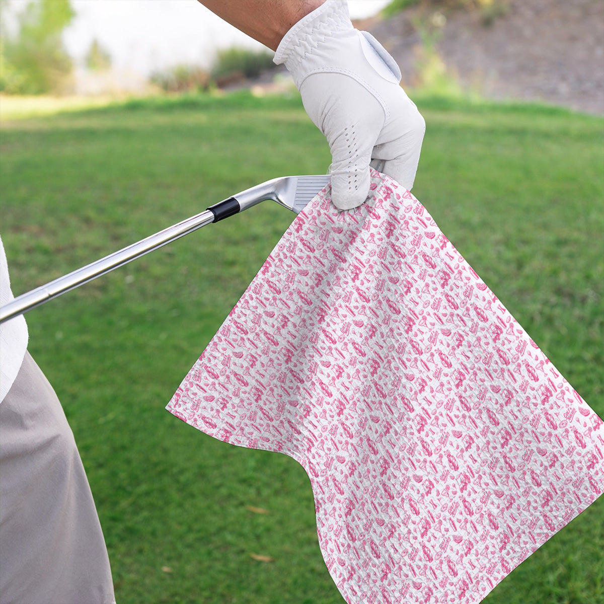 Golf & Margarita Pattern Golf Towels, Margarita Lover Golf Towel, Funny Golf Gift For Golfer