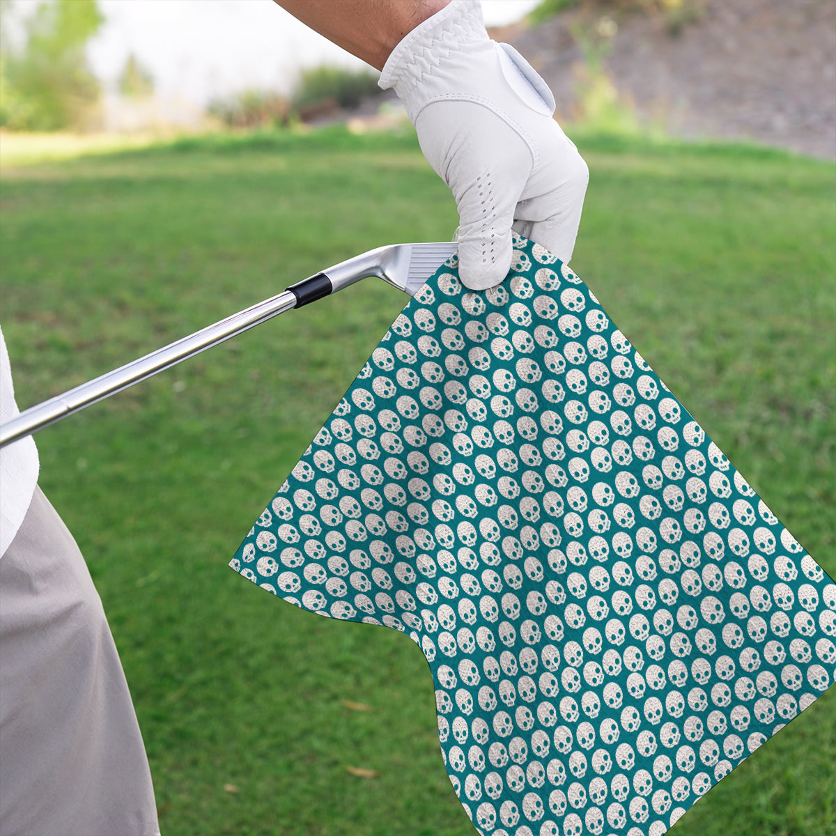 Crazy Skeleton Golf Towel, Skeleton Pattern Golf Towels, Golf Gift For Golfer