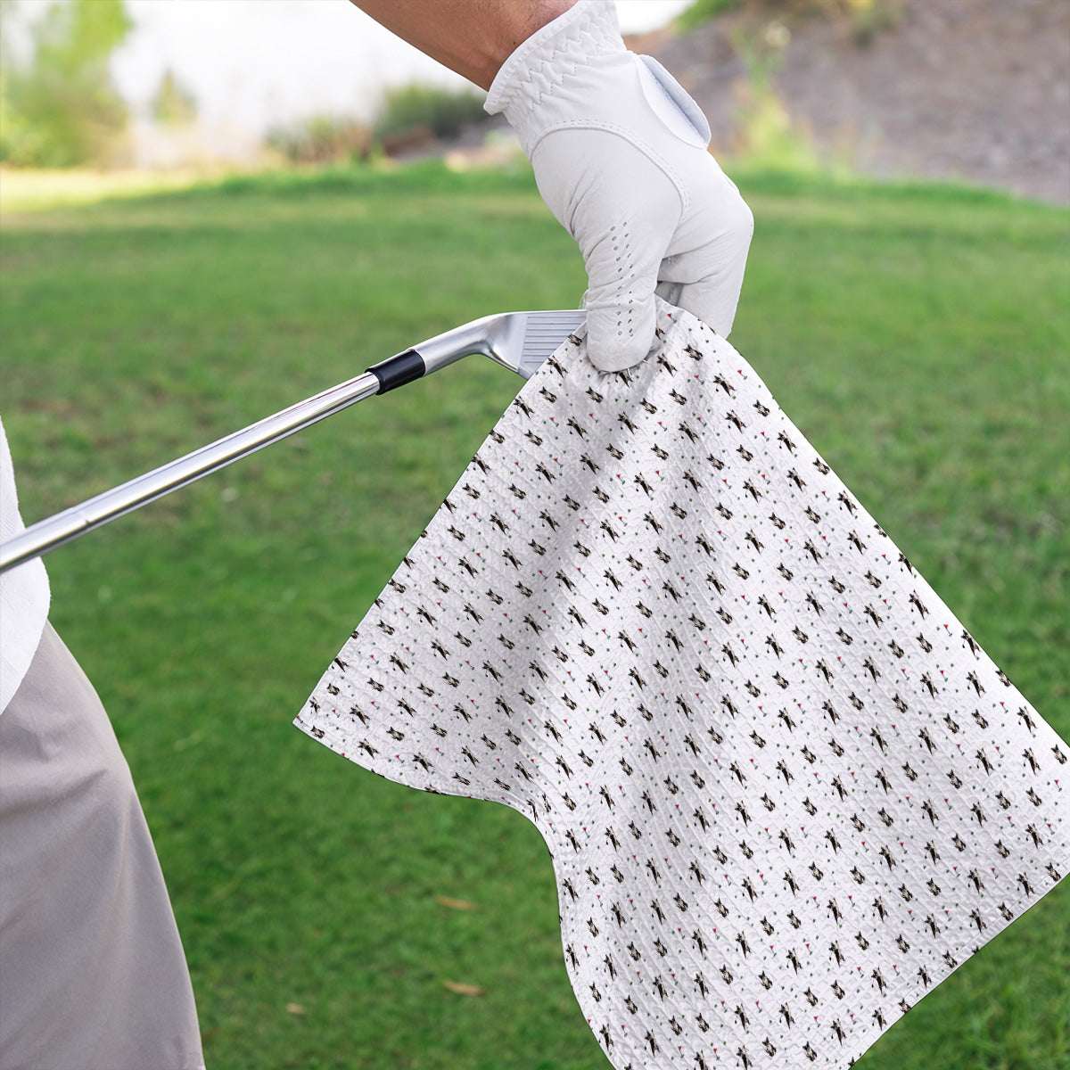 Boston Terrier Pattern Golf Towels, Crazy Boston Terrier Golf Towel, Golf Gift For Golfer