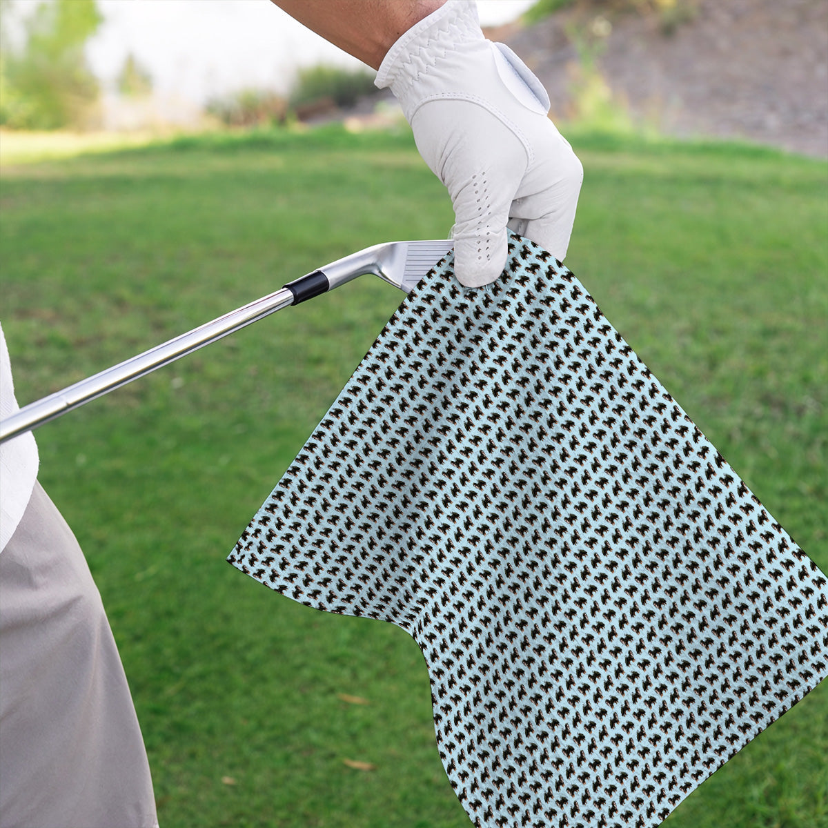Funny Bernese Mountain Golf Pattern Towels, Bernese Golf Towels For Dog Lover, Golf Gift For Golfer