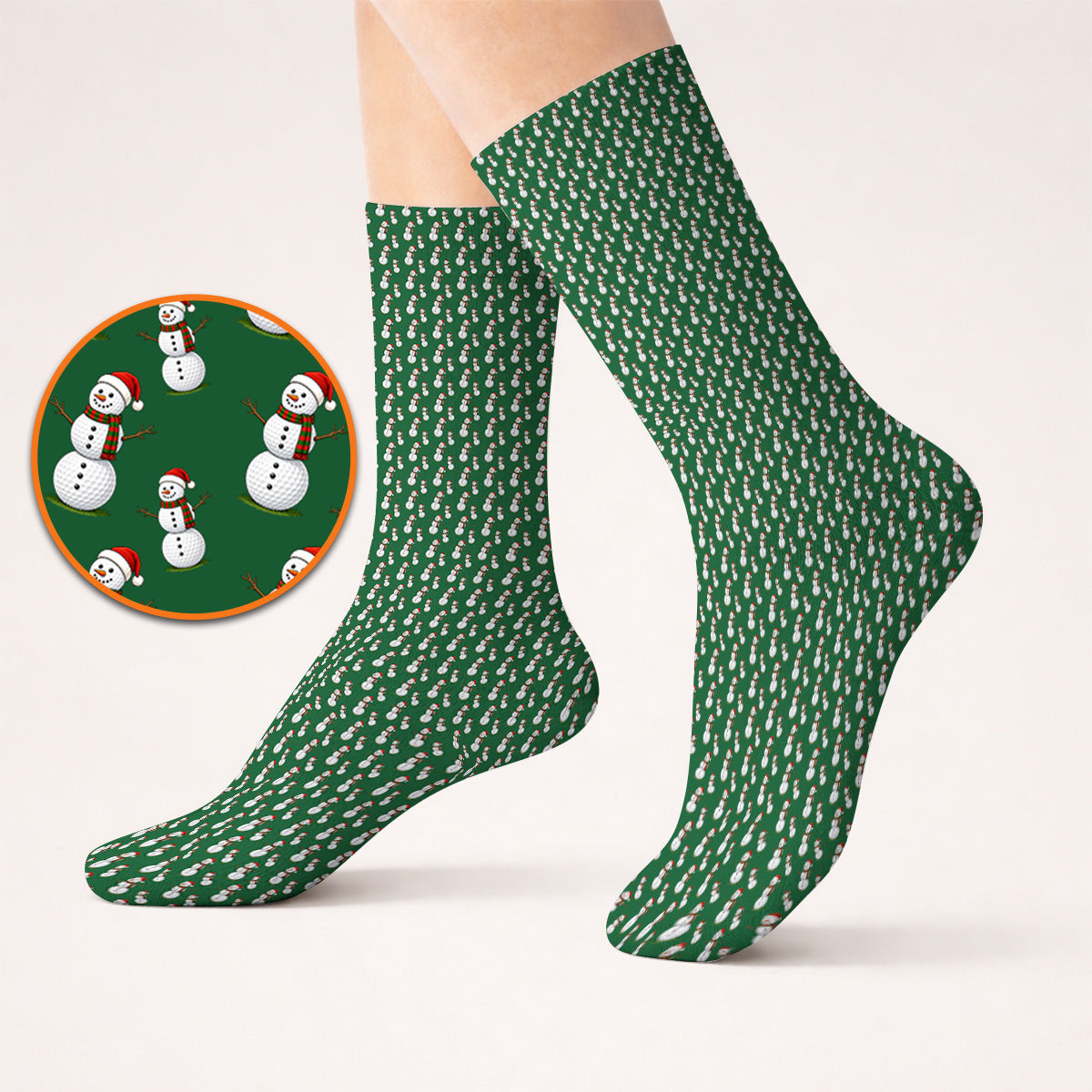 Snowman Christmas Golf Socks, Funny Xmas Golf Sock, Golf Gift for Golfer