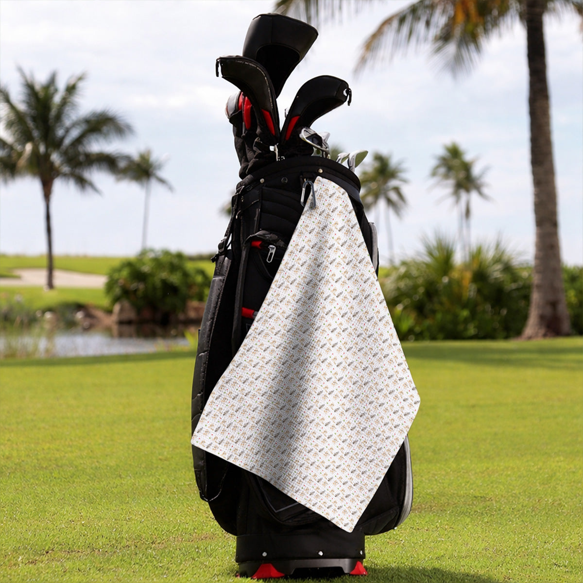 Crazy Shih Tzu Golf Towel, Cute Shih Tzu Pattern Golf Towels, Golf Gift For Golfer
