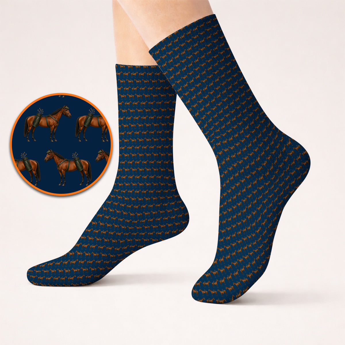 American Quarter Horse Golf Sock, Crazy Horse Pattern Golf Socks, Western Horse Gift for Golfers