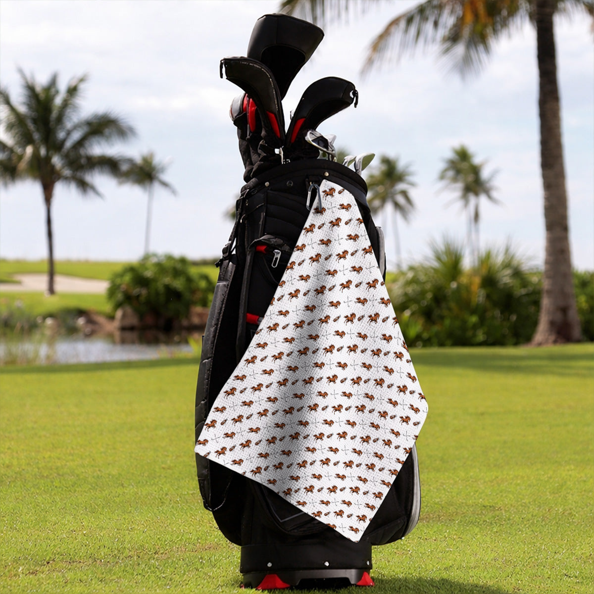American Quarter Horse Golf Towels, Horse Pattern Golf Towel for Equestrian Lovers, Western Horse Golf Gift for Golfers