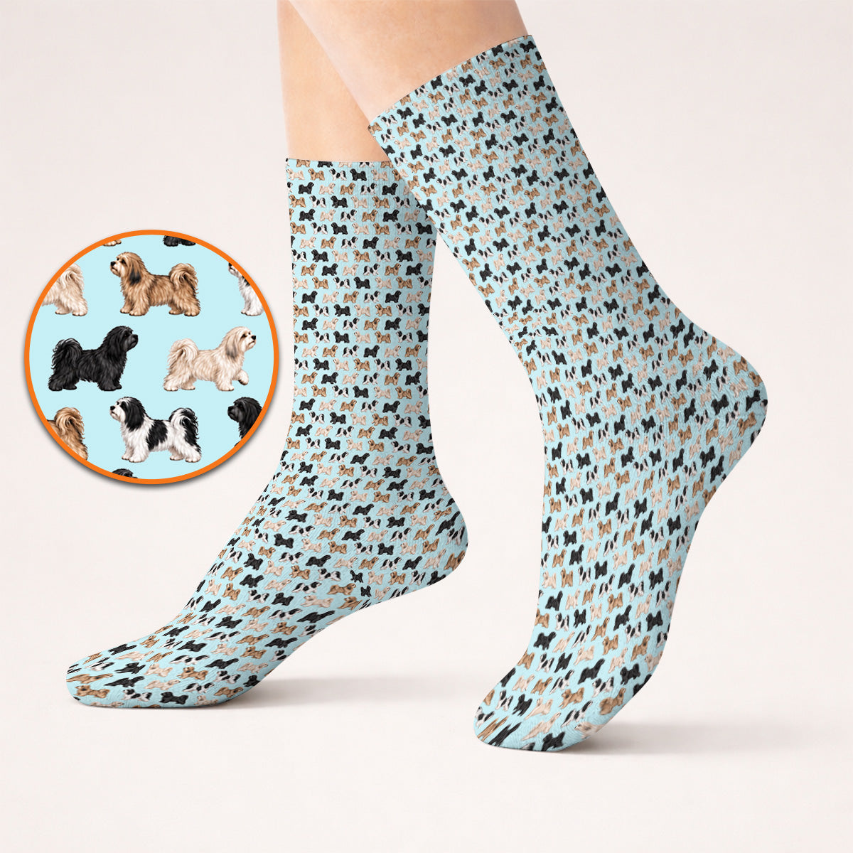 Funny Havanese Golf Socks, Havanese Dog Pattern Golf Sock, Golf Gift For Golfers