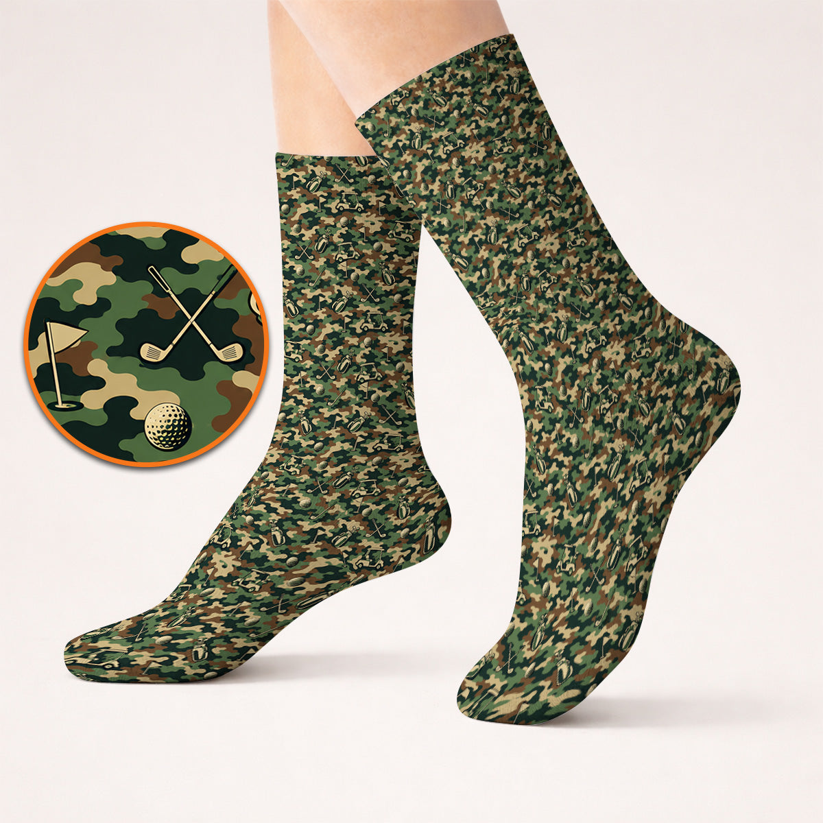 Veteran Golf Socks, Camo Pattern Golf Sock, Crazy Golf Gift For Golfers