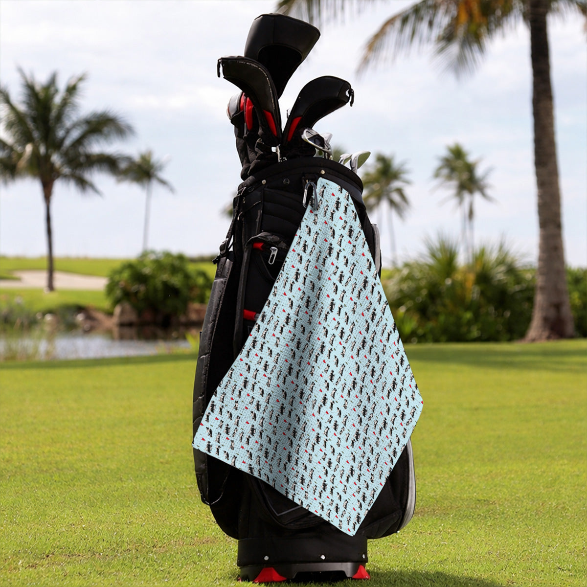 Border Collie Golf Towel, Border Collie Pattern Golf Towels for Golfer, Funny Golf GIft For Golfer