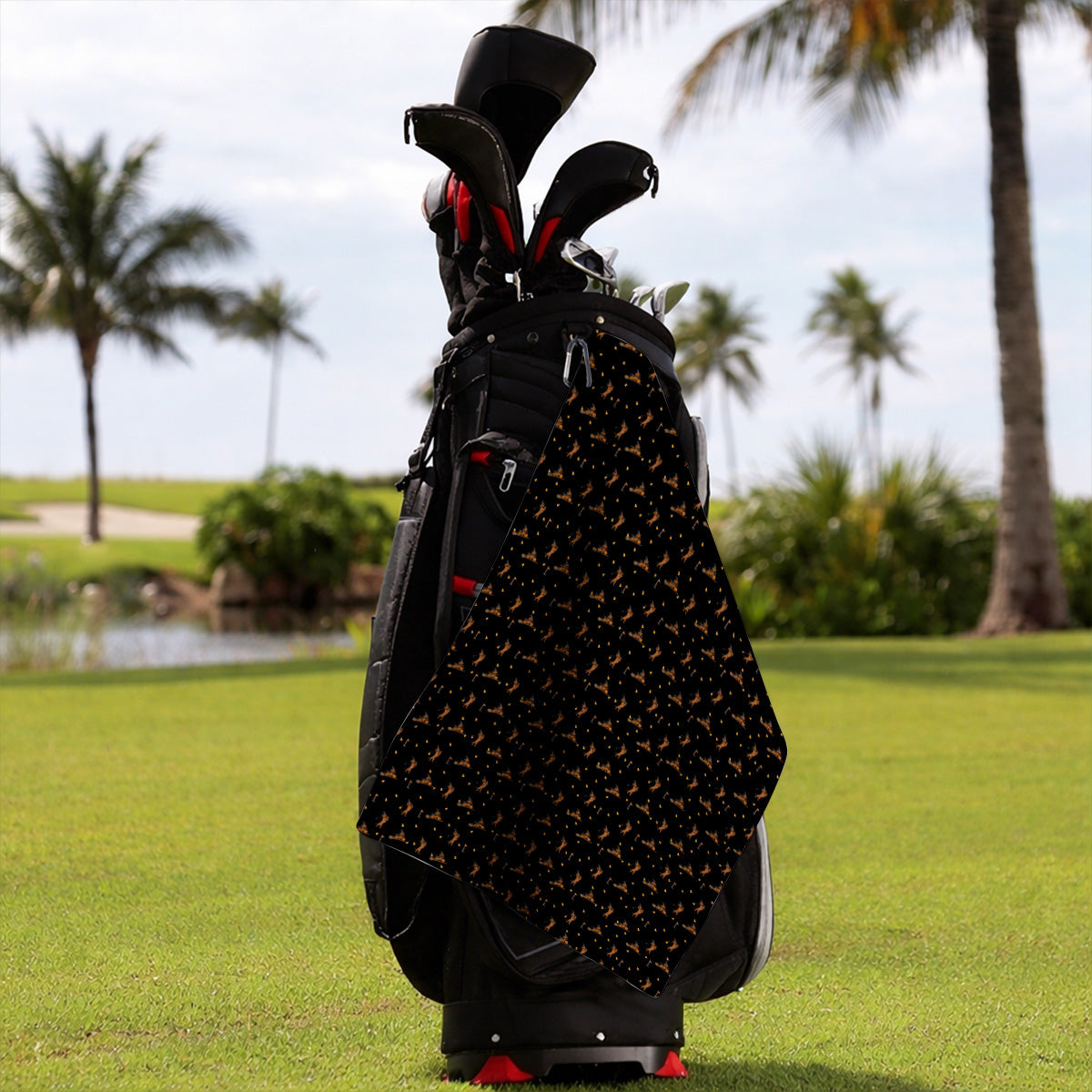 Funny Witch Dachshund Golf Towel, Halloween Wiener Dog Pattern Golf Towels, Golf Gift for Golfer