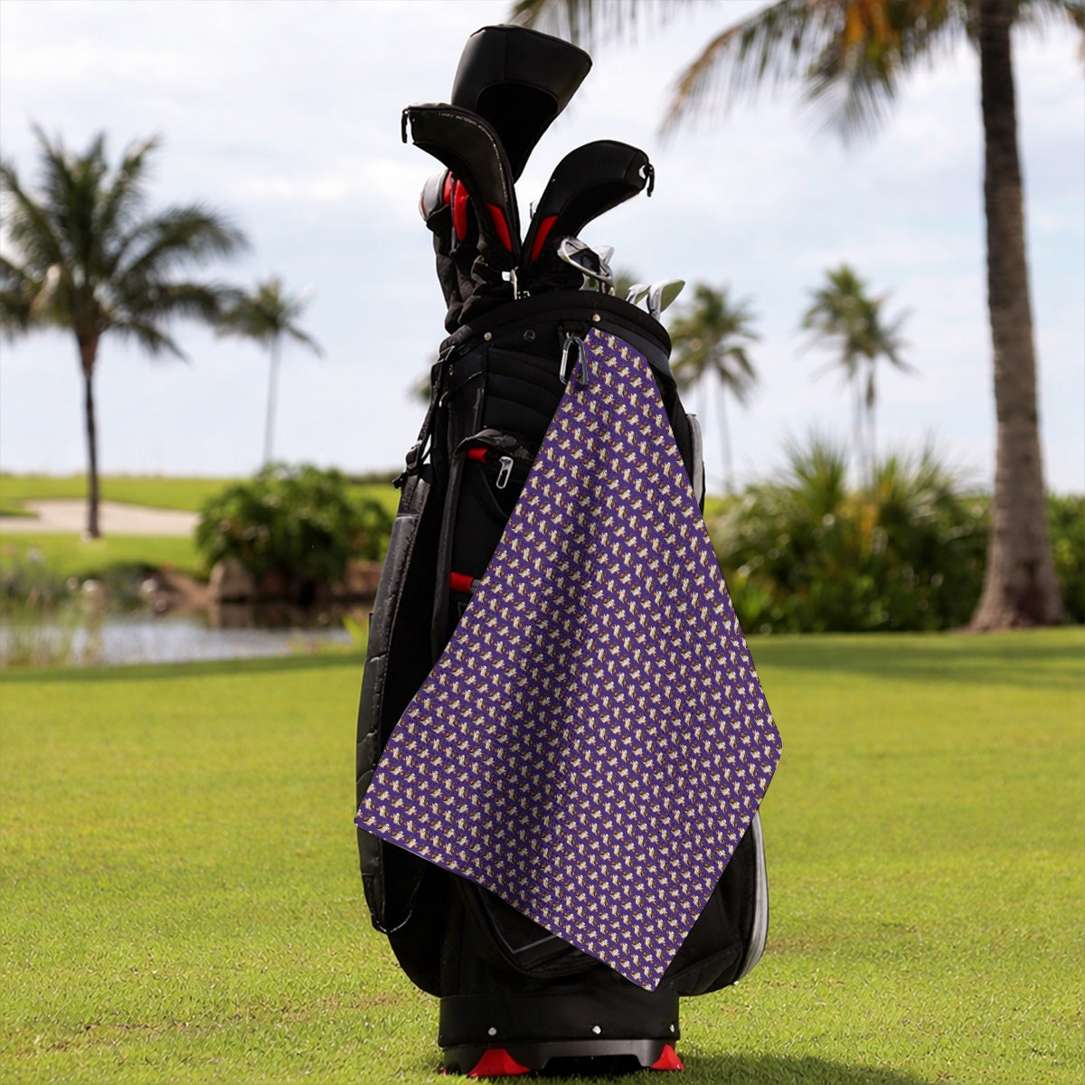 Halloween Golf Towels, Ghost Pattern Golf Towel, Spooky Golf Gift for Golf Lovers
