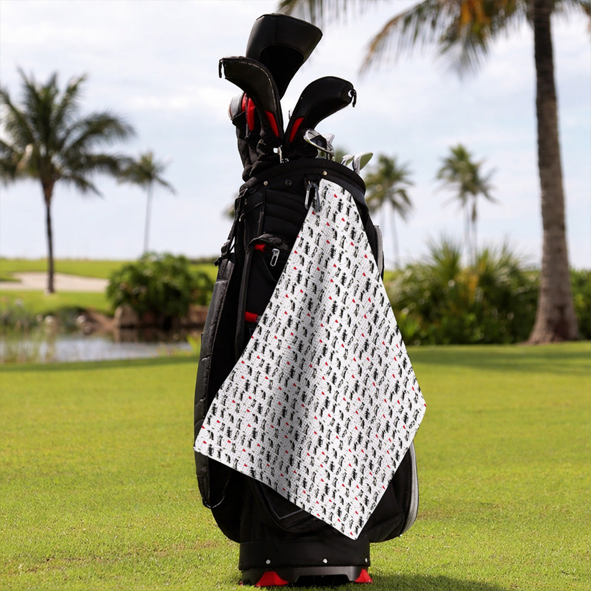 Border Collie Golf Towel, Border Collie Pattern Golf Towels for Golfer, Funny Golf GIft For Golfer