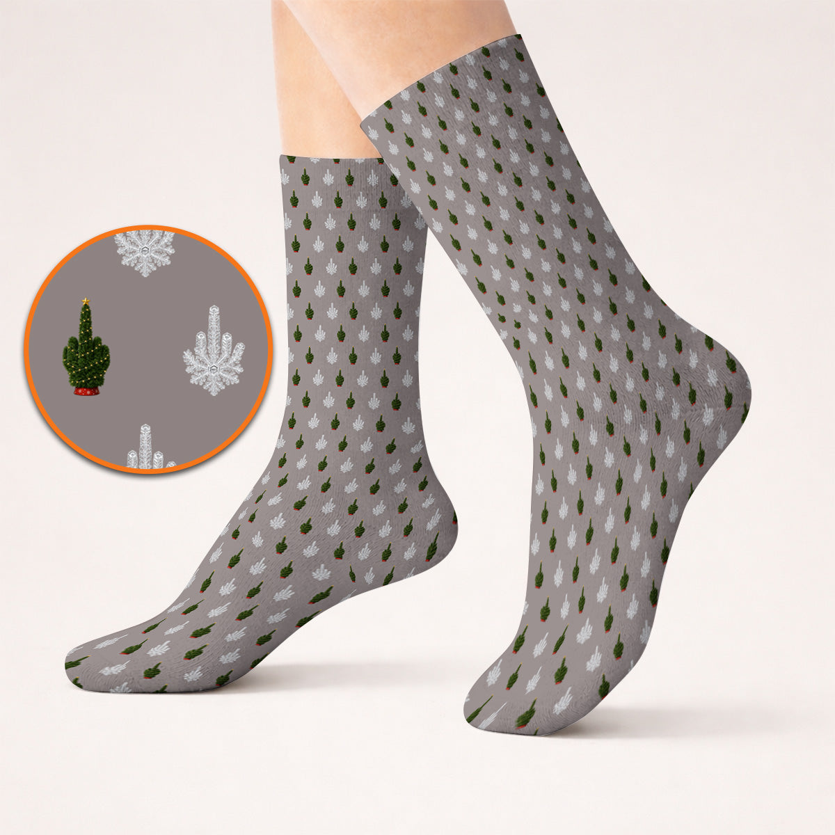 Christmas Tree Pattern Golf Socks, Xmas Golf Sock, Funny Golf Gift For Golfer