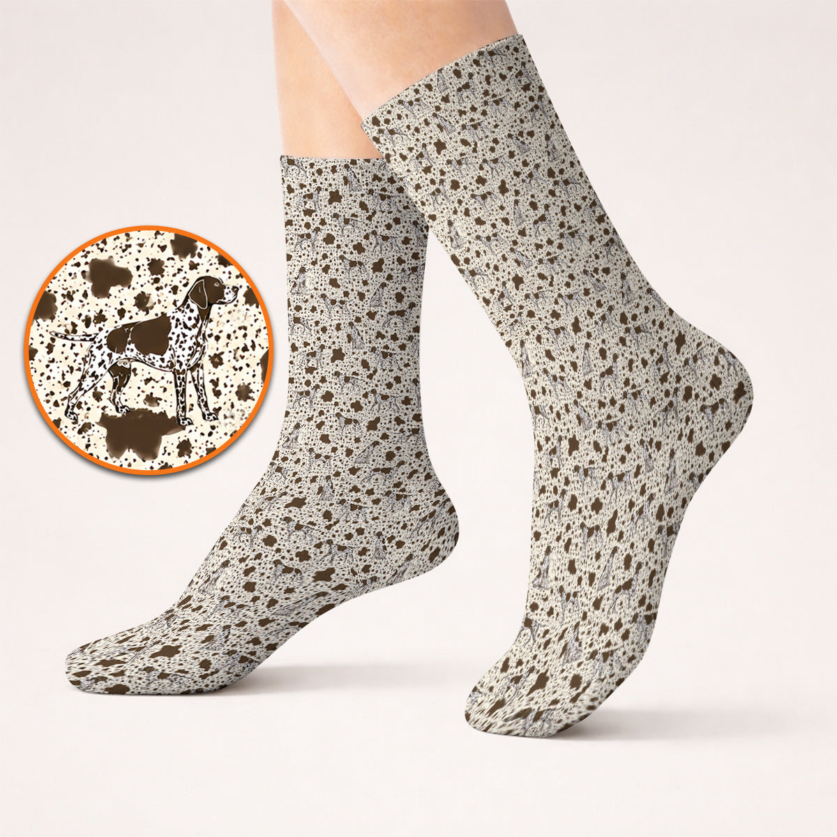 German Shorthaired Pointer Golf Socks, Pointer Pattern Golf Sock, Crazy Golf Gift For Golfer