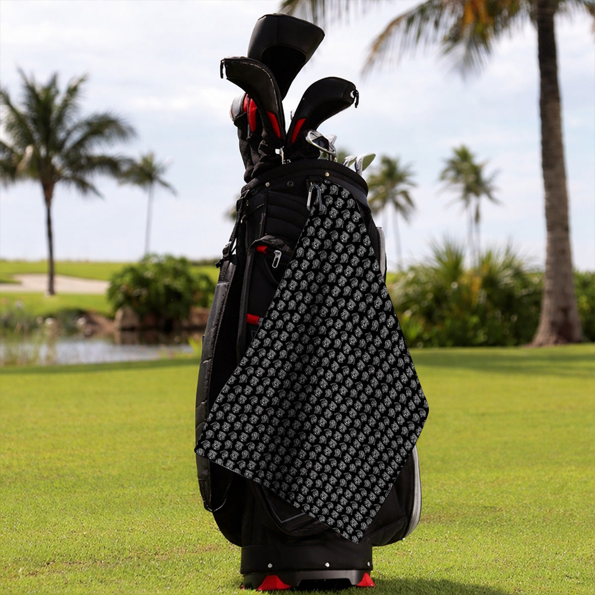 English Bulldog Golf Pattern Towels, Bulldog Golf Towel, Crazy Golf Gift For Golfers