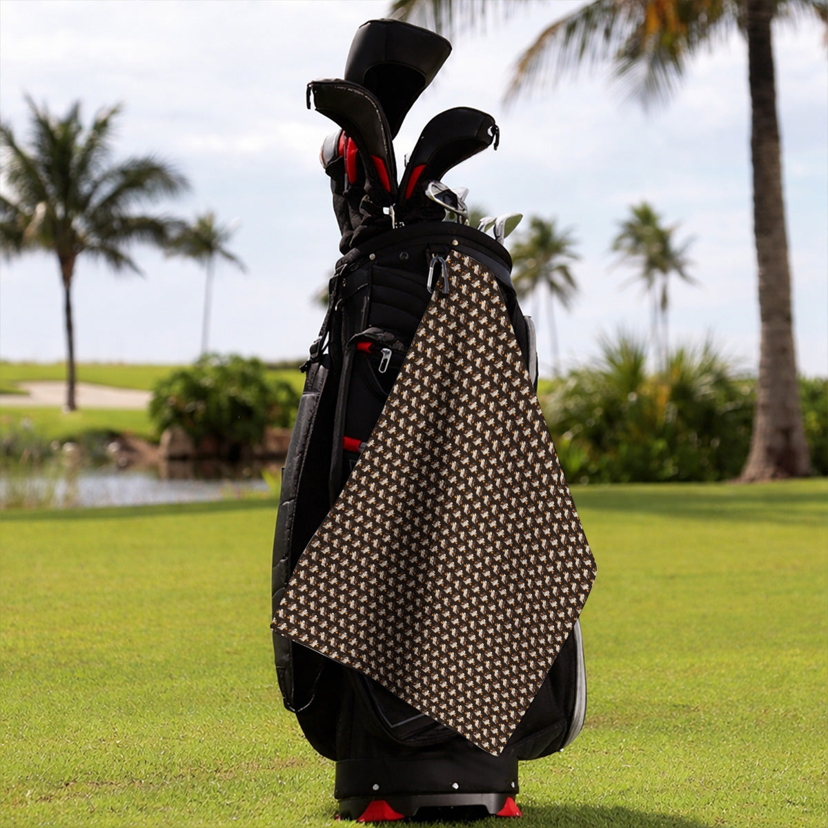 Halloween Golf Towels, Ghost Pattern Golf Towel, Spooky Golf Gift for Golf Lovers
