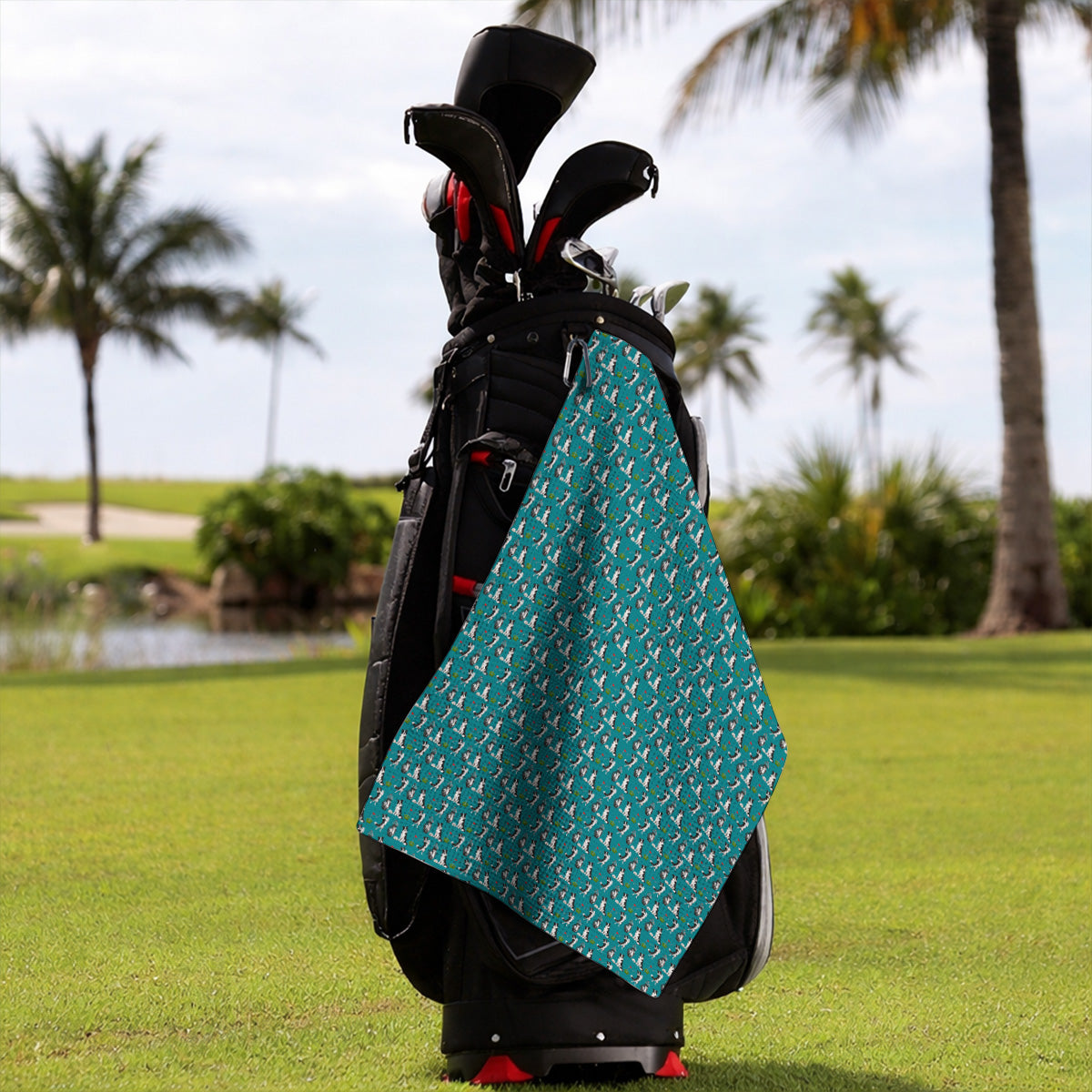 Border Collie Golf Towel, Border Collie Pattern Golf Towels for Dog Lovers, Funny Golf Gift for Golfer