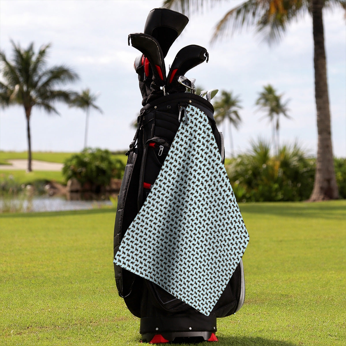 Funny Bernese Mountain Golf Pattern Towels, Bernese Golf Towels For Dog Lover, Golf Gift For Golfer