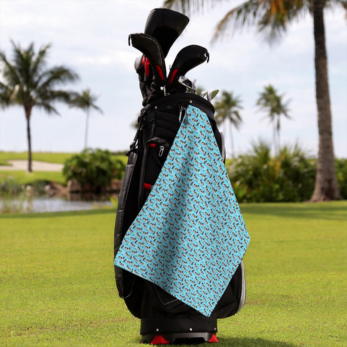 English Springer Spaniel Golf Towels, Crazy Pattern Golf Towel For Dog Lovers, Golf Gift For Golfer