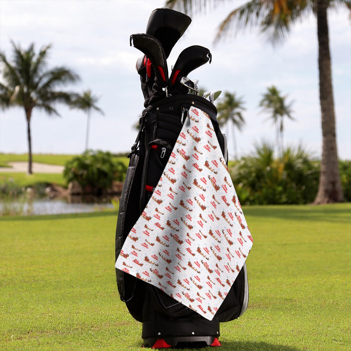 Corgi Christmas Pattern Golf Towels, Funny Corgi Golf Towel, Xmas Golf Gift For Golfers