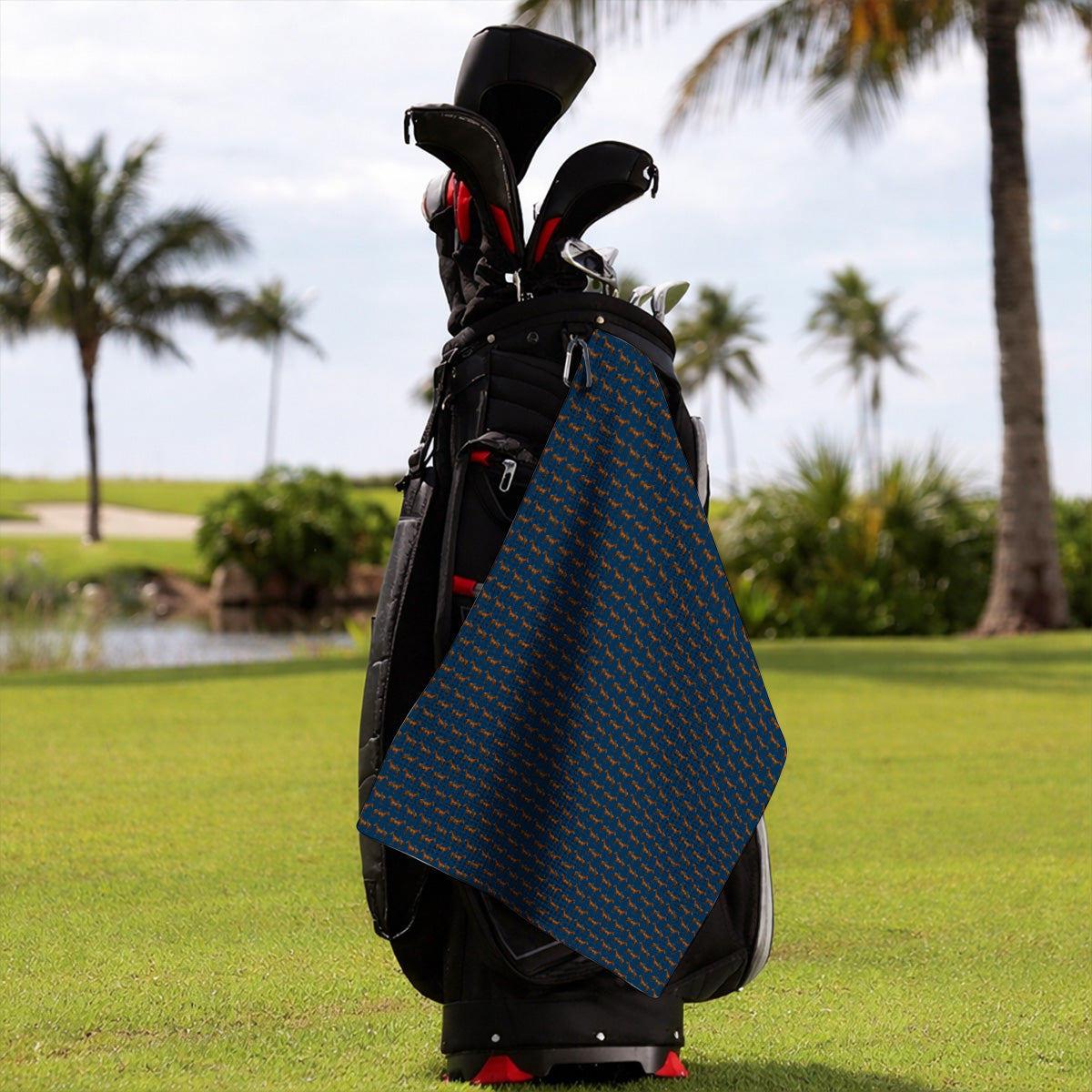 American Quarter Horse Golf Towels, Crazy Horse Pattern Golf Towel, Western Horse Gift for Golfers