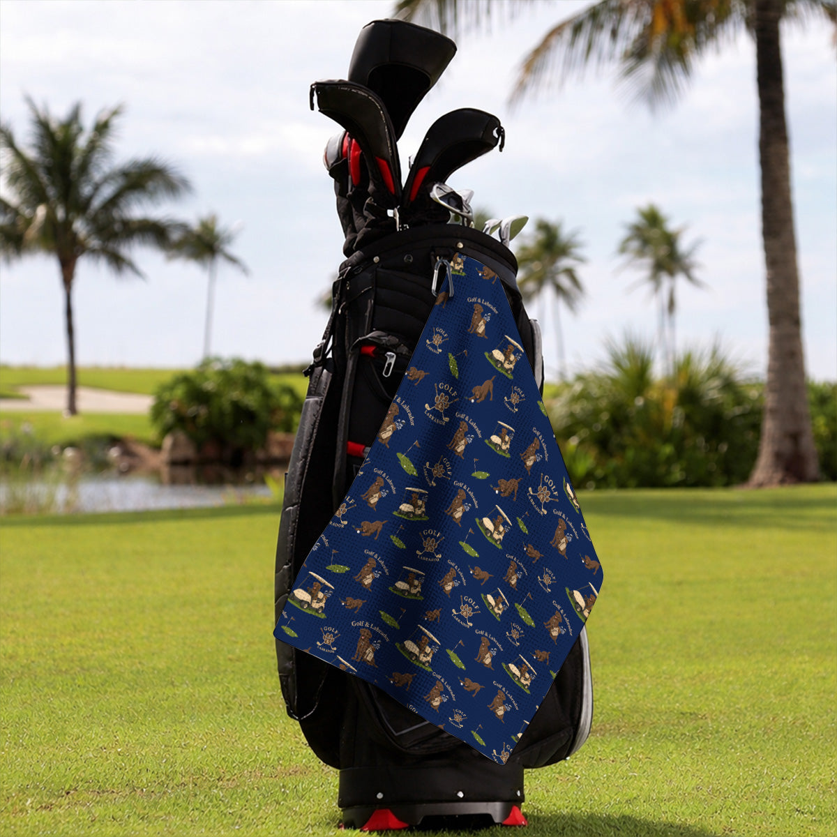 Labrador Pattern Golf Towel, Funny Dog  Golf Towels, Crazy Golf Gift For Golfer