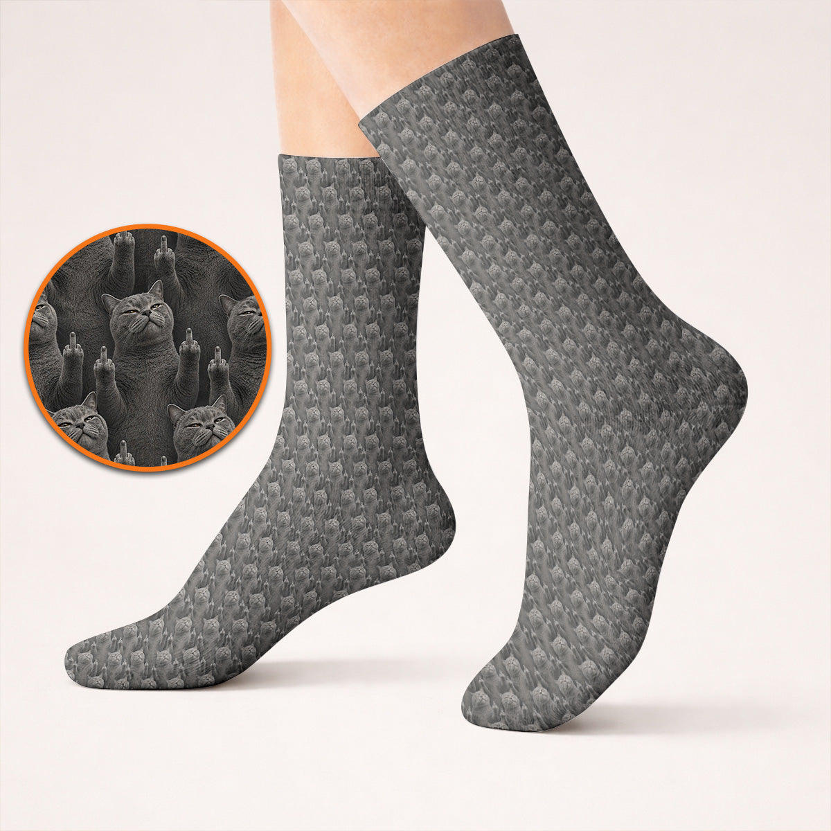 Cat Pattern Golf Socks, Funny Cats Golf Crew Sock, Cat Lover Golf Shirts