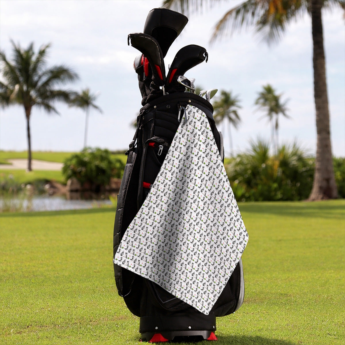 Border Collie Golf Towel, Border Collie Pattern Golf Towels for Dog Lovers, Funny Golf Gift for Golfer