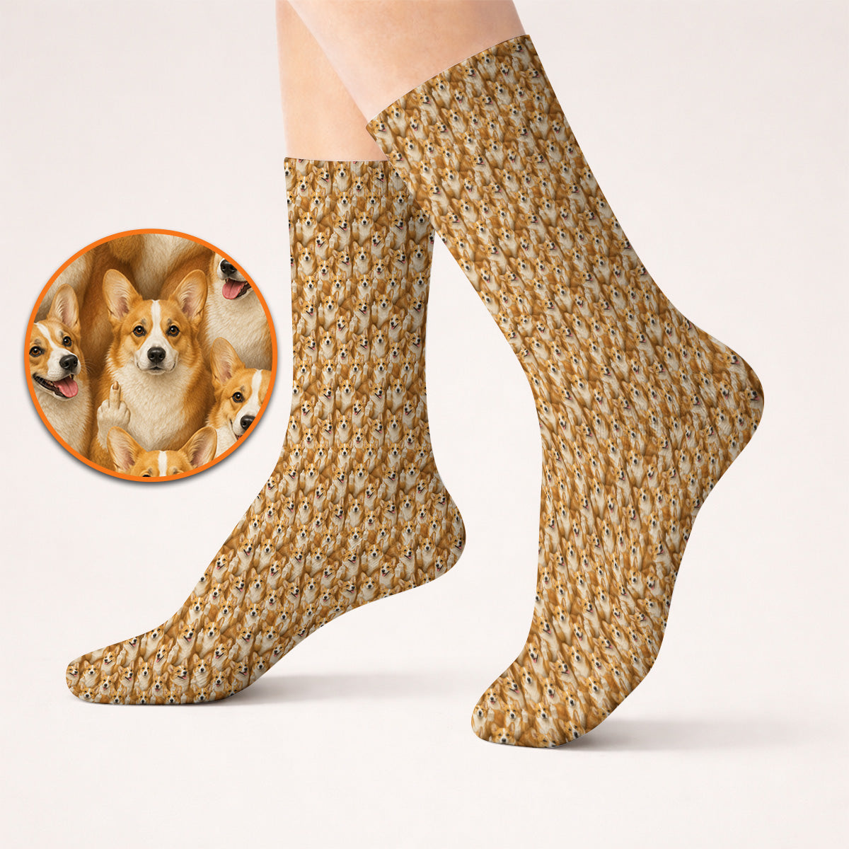 Crazy Corgi Golf Socks, Corgi Pattern Golf Sock, Golf Gift For Golfer