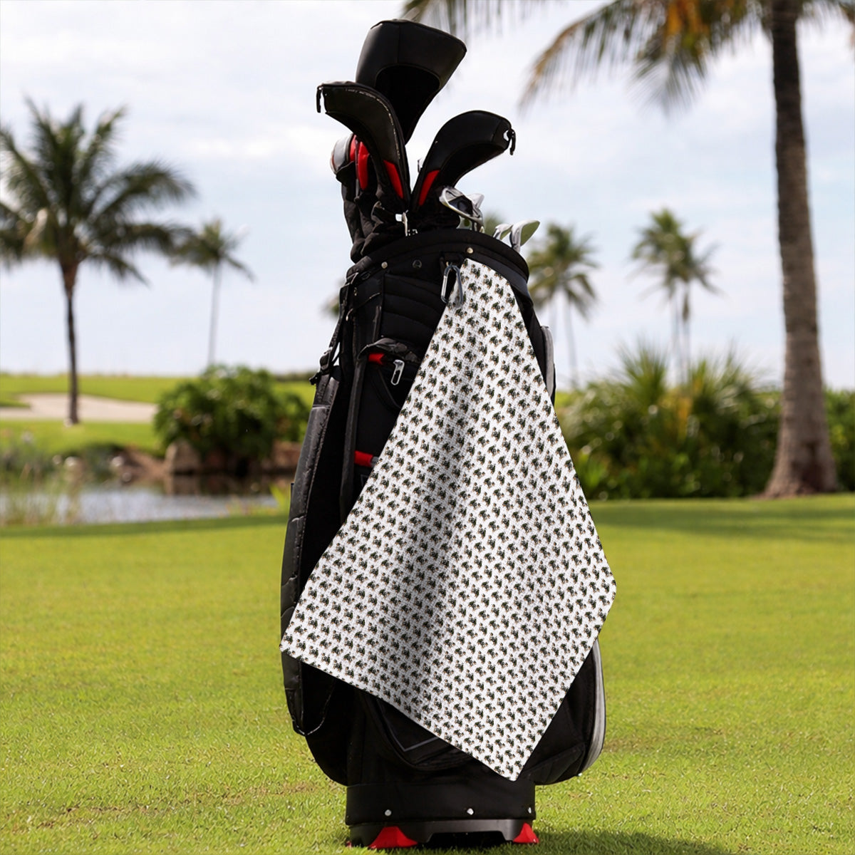 Funny Australian Shepherd Iris Golf Towel, Blue Merle Aussie Pattern Golf Towels, Golf Gift For Golfer