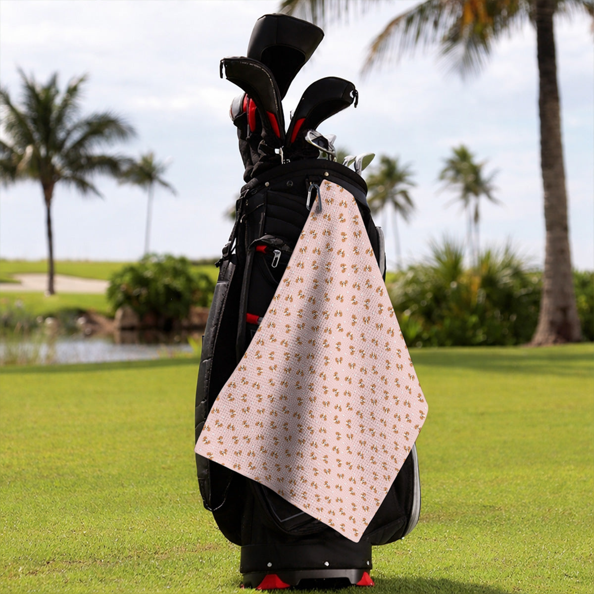 Cavalier King Charles Spaniel Golf Towels, Funny Cute Cavalier Pattern Golf Towel, Golf Gift For Golfer
