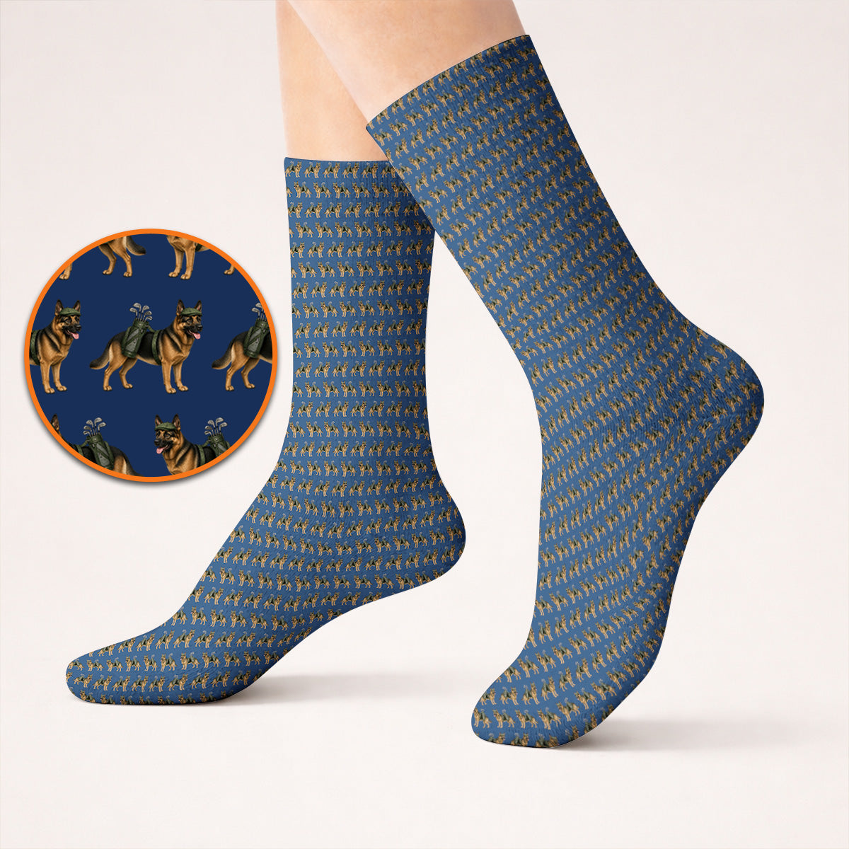 German Shepherd Golf Socks, Dog Lover Pattern Golf Sock, Funny Golfer Dog Gift