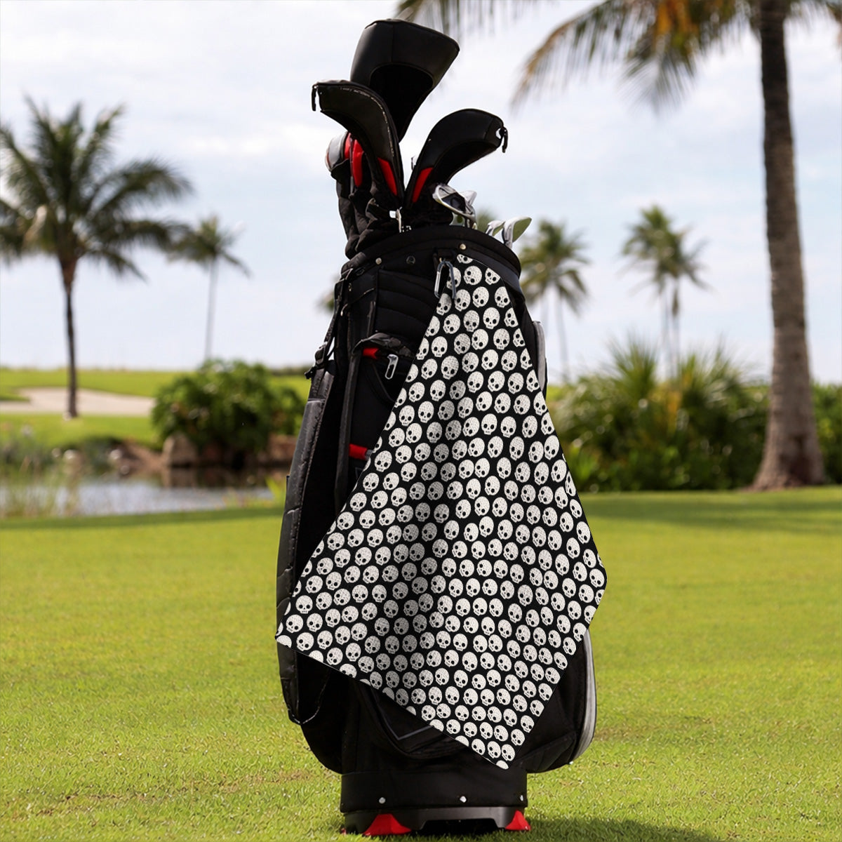 Crazy Skeleton Golf Towel, Skeleton Pattern Golf Towels, Golf Gift For Golfer