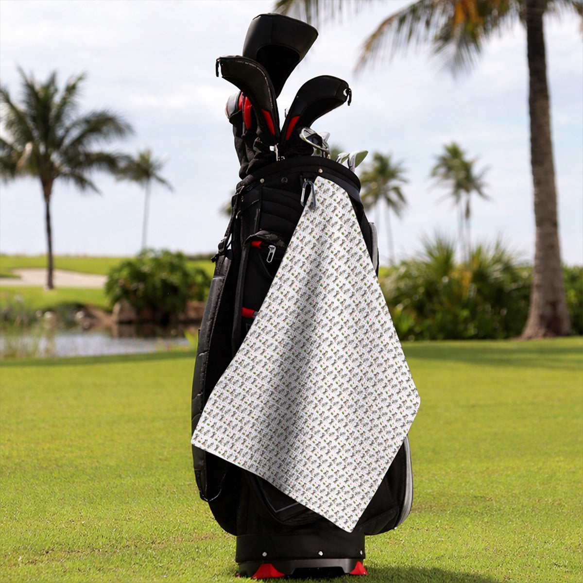 Australian Shepherd Pattern Golf Towels, Aussie Dog Golf Towel, Crazy Golf Gift For Golfer