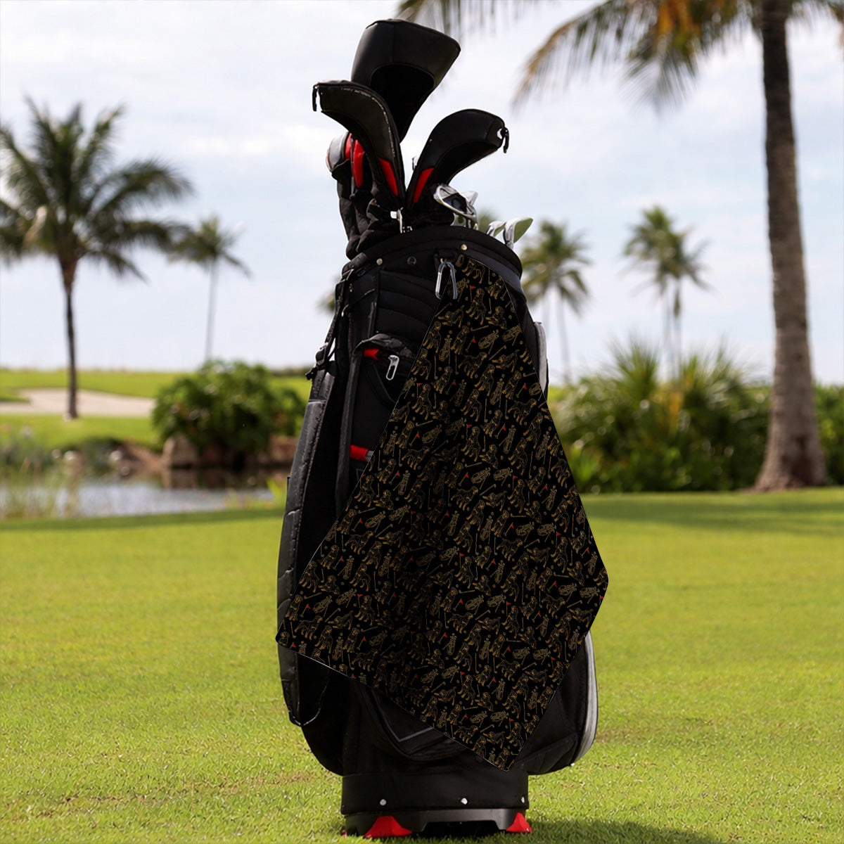 Crazy Rottweiler Golf Towel, Rottweiler Dog Pattern Golf Towels, Golf Gift For Golfer