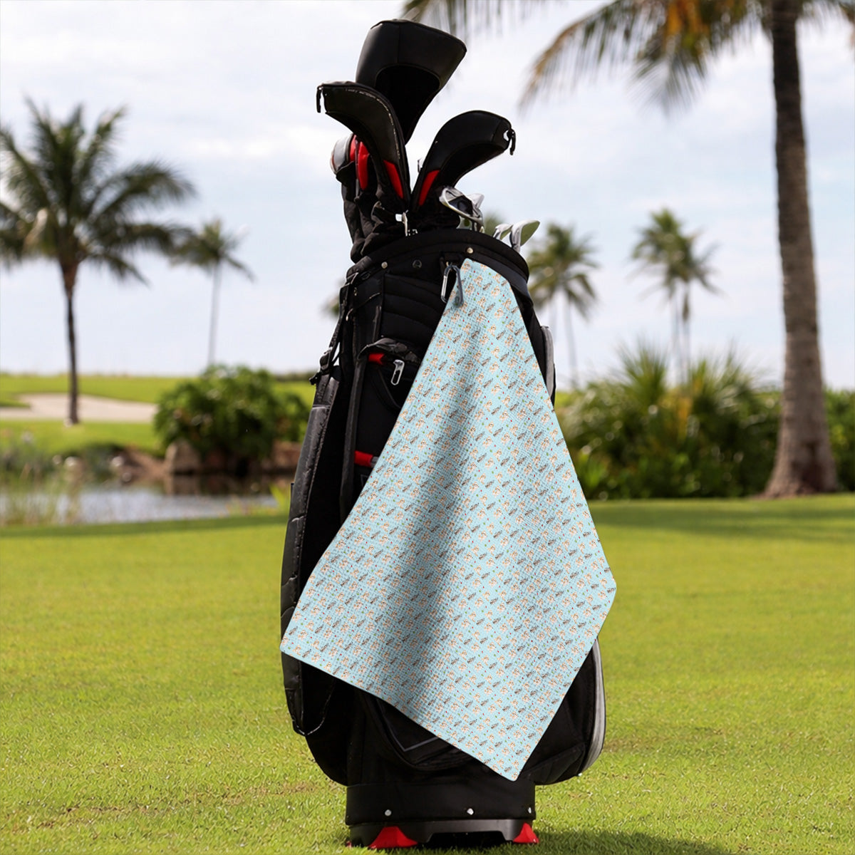 Crazy Shih Tzu Golf Towel, Cute Shih Tzu Pattern Golf Towels, Golf Gift For Golfer