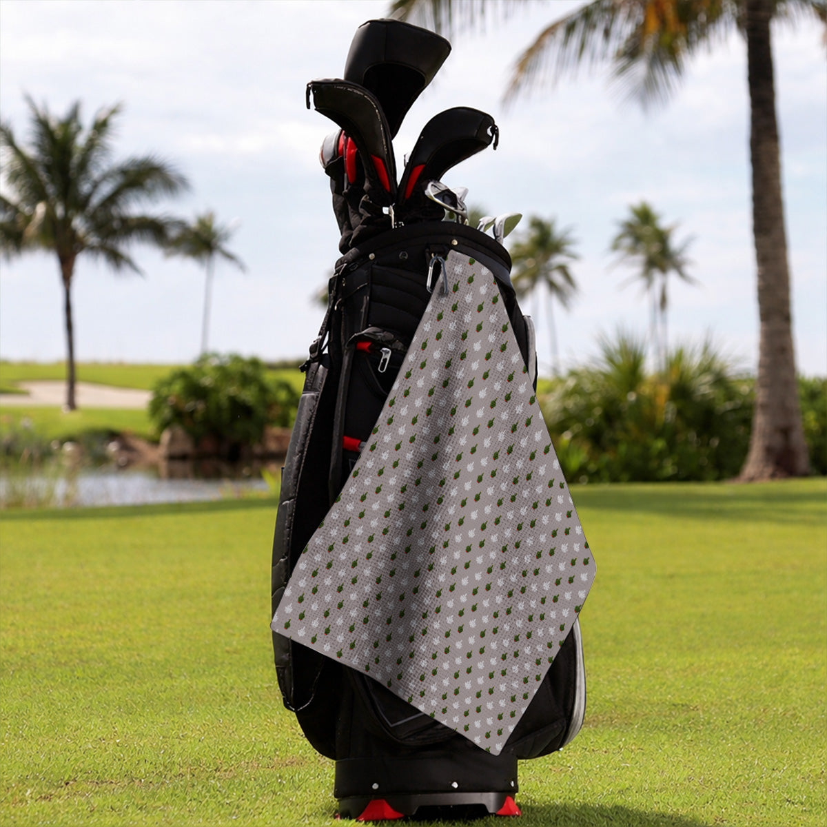 Christmas Tree Pattern Golf Towels, Xmas Golf Towel, Funny Golf Gift For Golfer