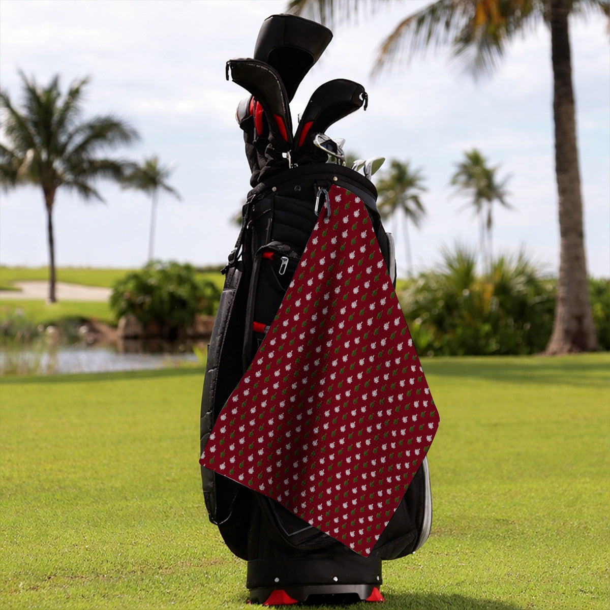 Christmas Tree Pattern Golf Towels, Xmas Golf Towel, Funny Golf Gift For Golfer