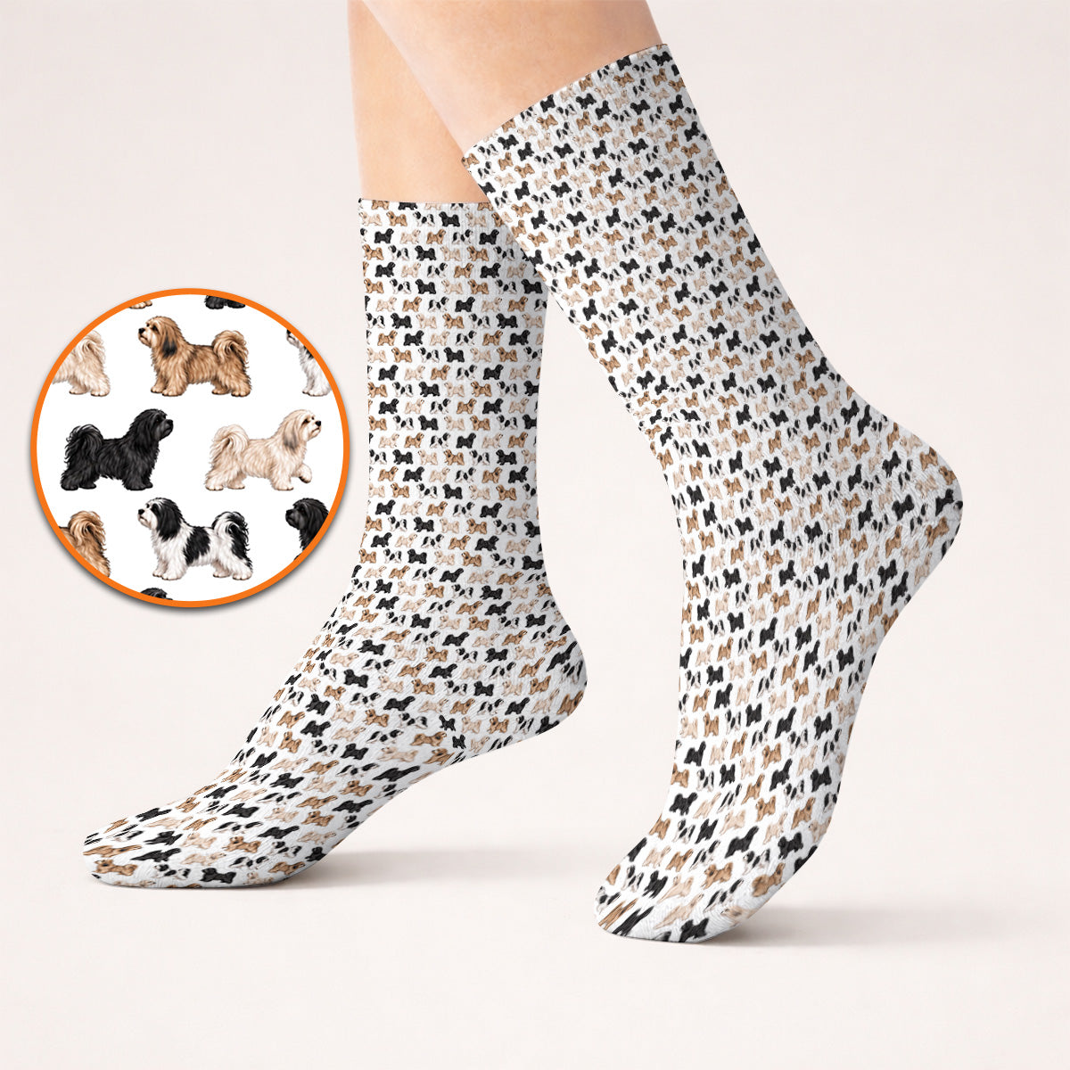 Funny Havanese Golf Socks, Havanese Dog Pattern Golf Sock, Golf Gift For Golfers