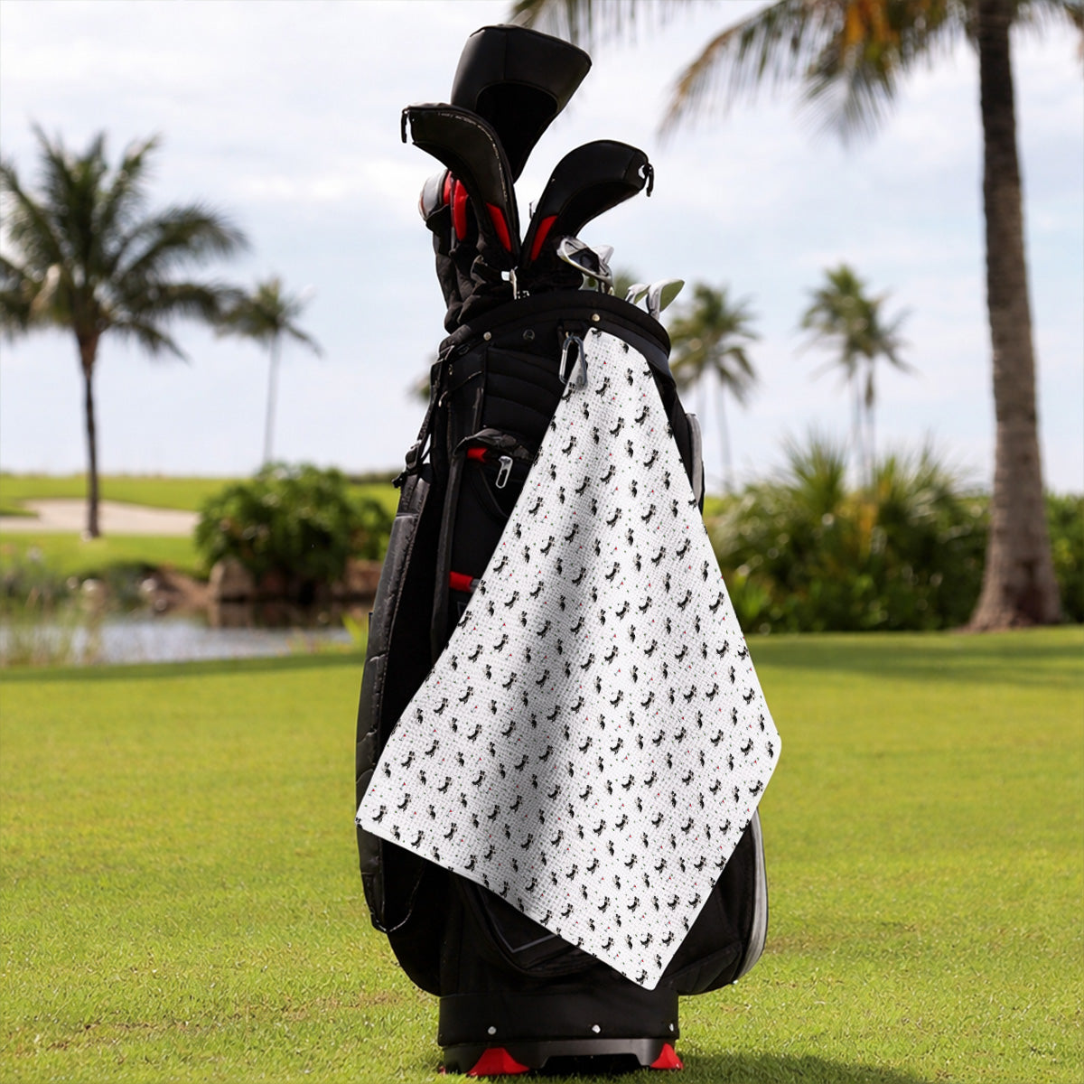 Border Collie Golf Towel, Border Collie Pattern Golf Towels For Golfer, Funny Golf Gift For Dog Lover